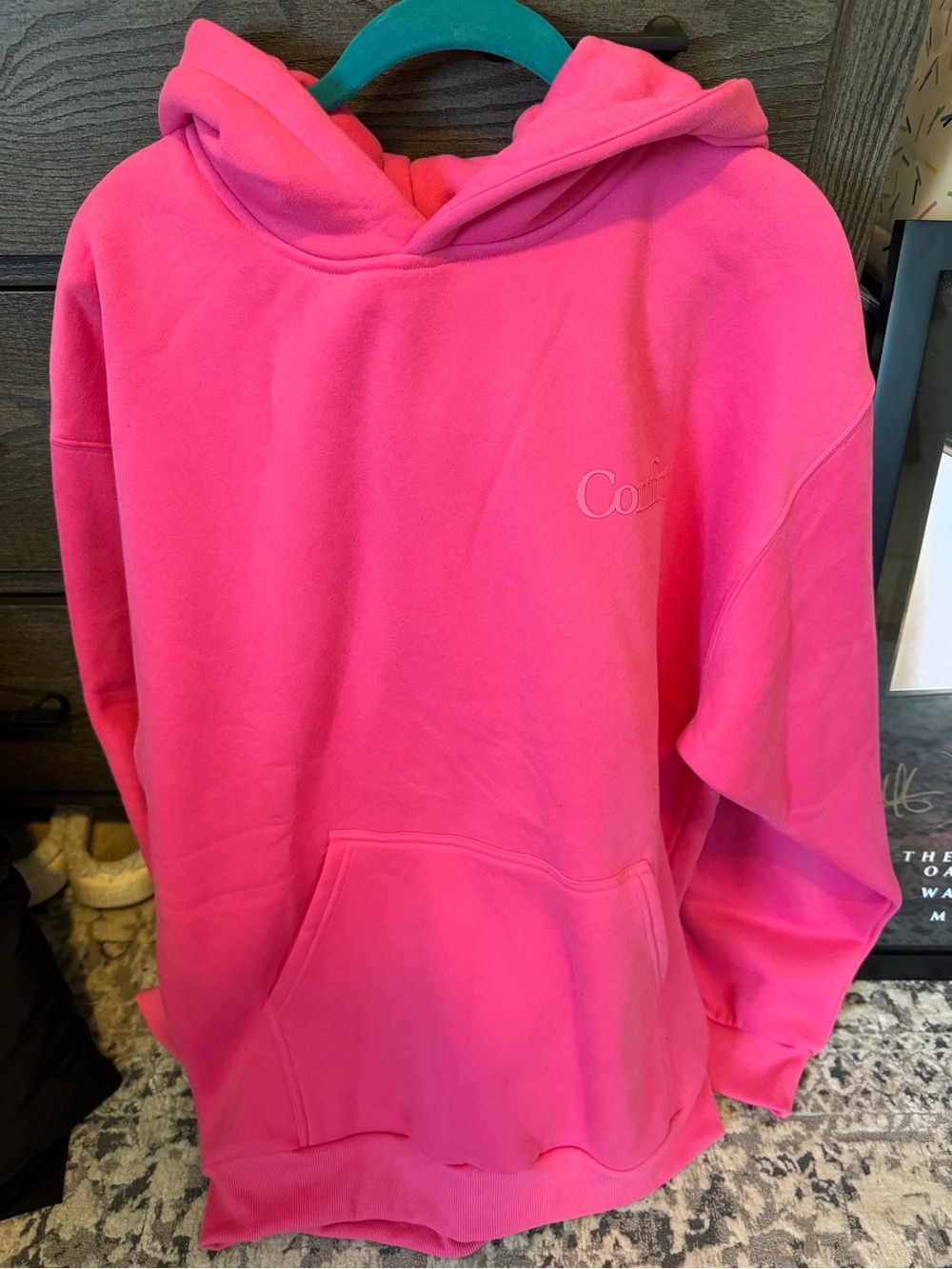 Women's Hot Pink Pullover Hoodie - Cozy Casual Sweatshirt